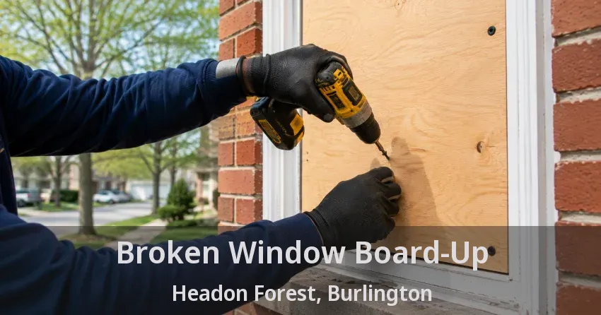 Broken Window Board-Up Headon Forest, Burlington - ON