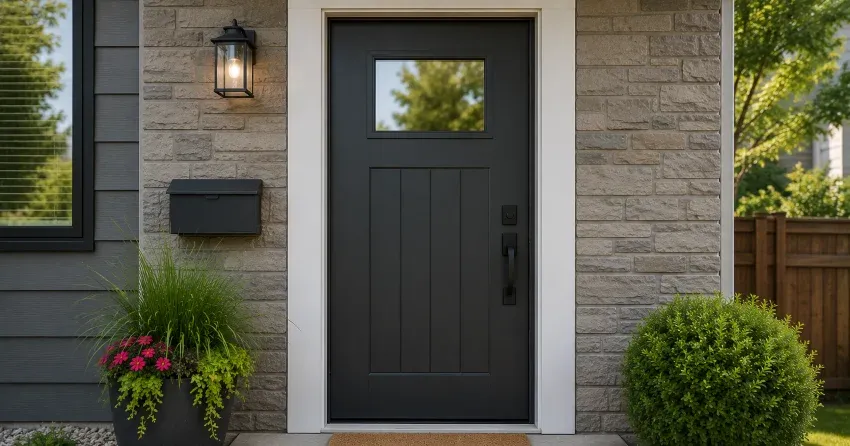 emergency door replacement Maple, Burlington installation in progress