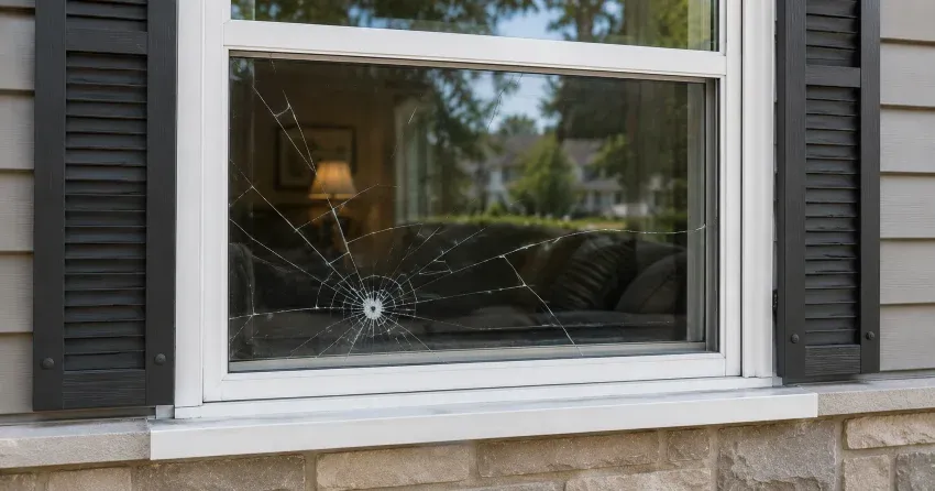 technician measuring window opening for emergency glass replacement Corporate, Burlington
