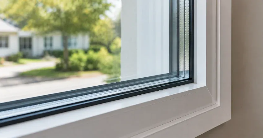 technician replacing window weatherstripping in Burlington home