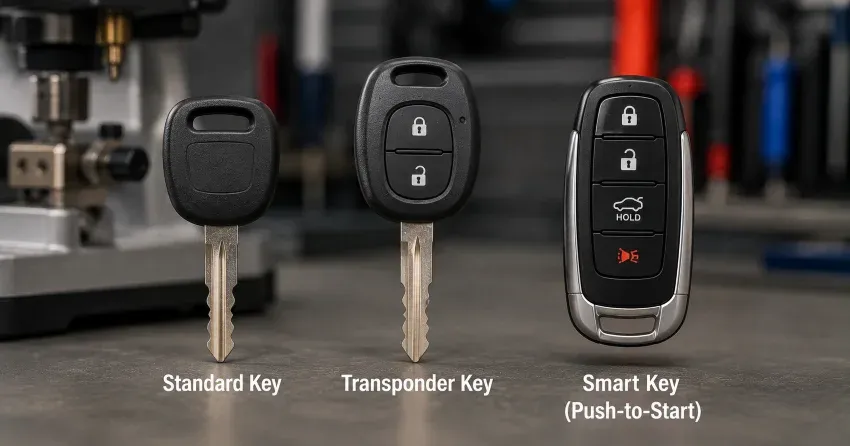 technician cutting a transponder ignition key in Dynes, Burlington