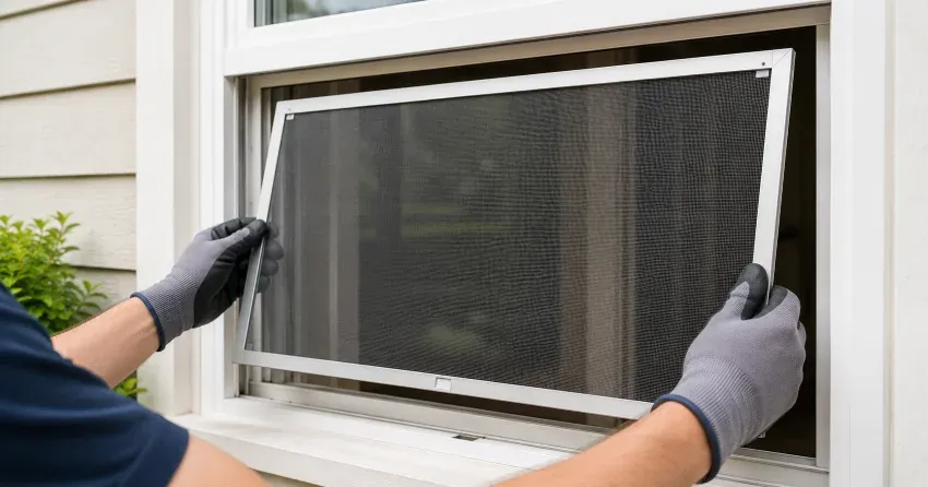 technician repairing a window sash and balance system in Pinedale, Burlington